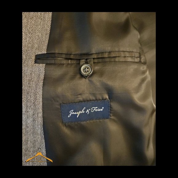 Joseph & Feiss Sport Coat - 48 Long, Gray Herringbone, NWOT - Picture 11 of 14